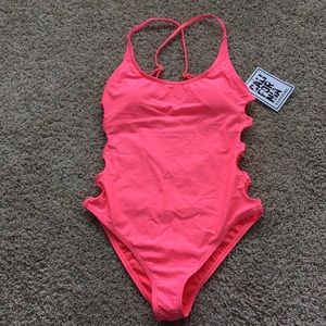 NWT California Sunshine One Piece Cut Out Swimsuit